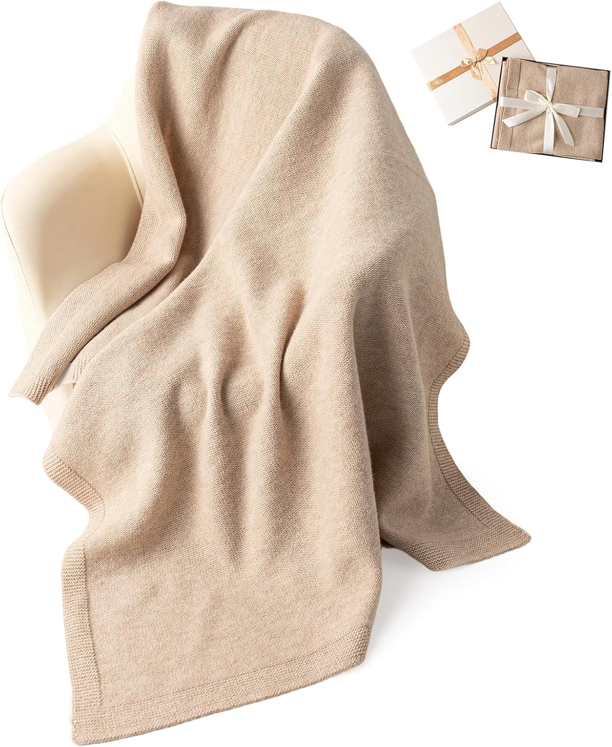 Baby Blanket Merino 100% Wool Baby Receiving Blanket Ultra-Soft & Temperature-Regulating Infant Blanket [28"x34"], Luxury Gift Box for Newborns, Sleeping, Stroller & Nursery (Brown, [28"x34"])
