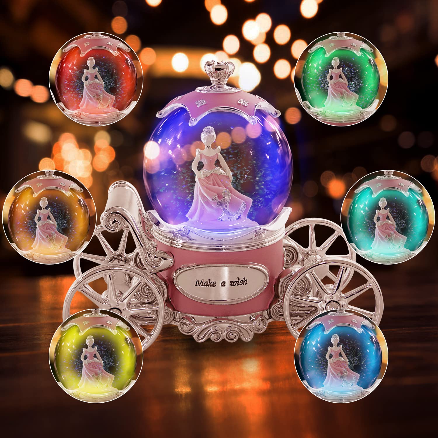 Disney Princess Snow Globe Music Box Mermaid Dome plandetransformacion