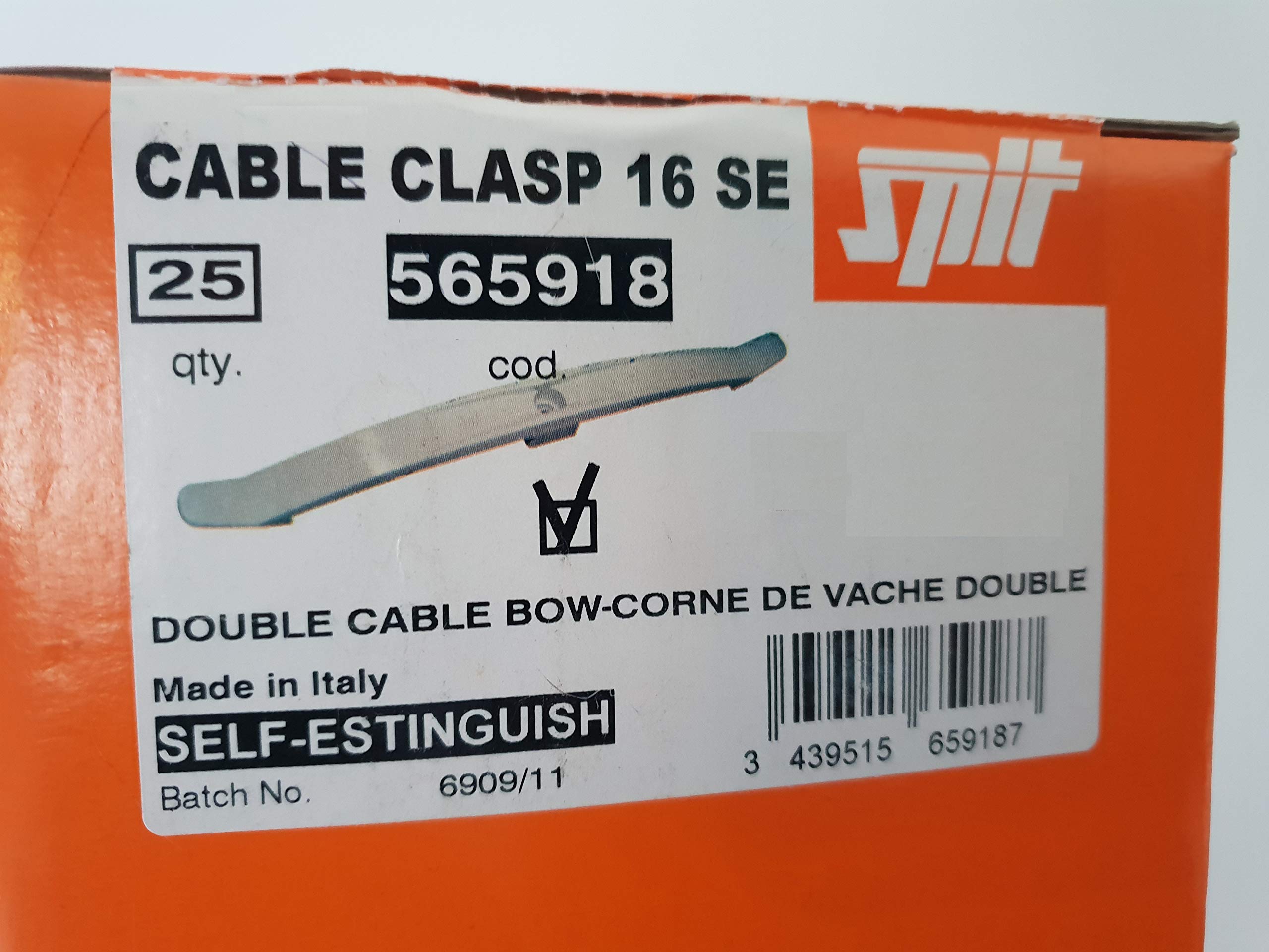 Agrafe de fixation double version feu pour sécuriser les tubes par 25