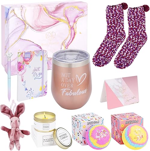 Regalos de cumpleaños para mujeres, divertido set de regalo relajante y spa, cesta para su novia, mamá, hija, hermana, compañera de trabajo,