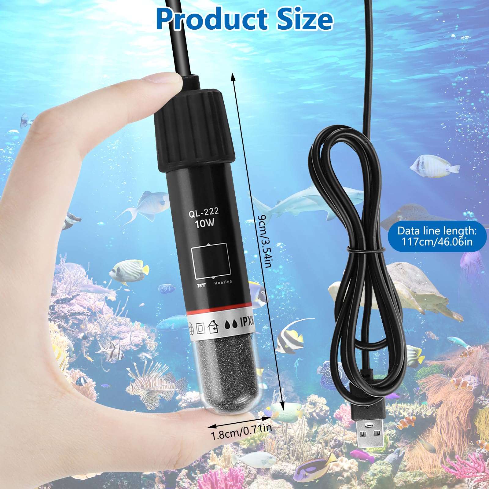Hioph Mini Fish Tank Heater, Aquarium Heater - Image 2