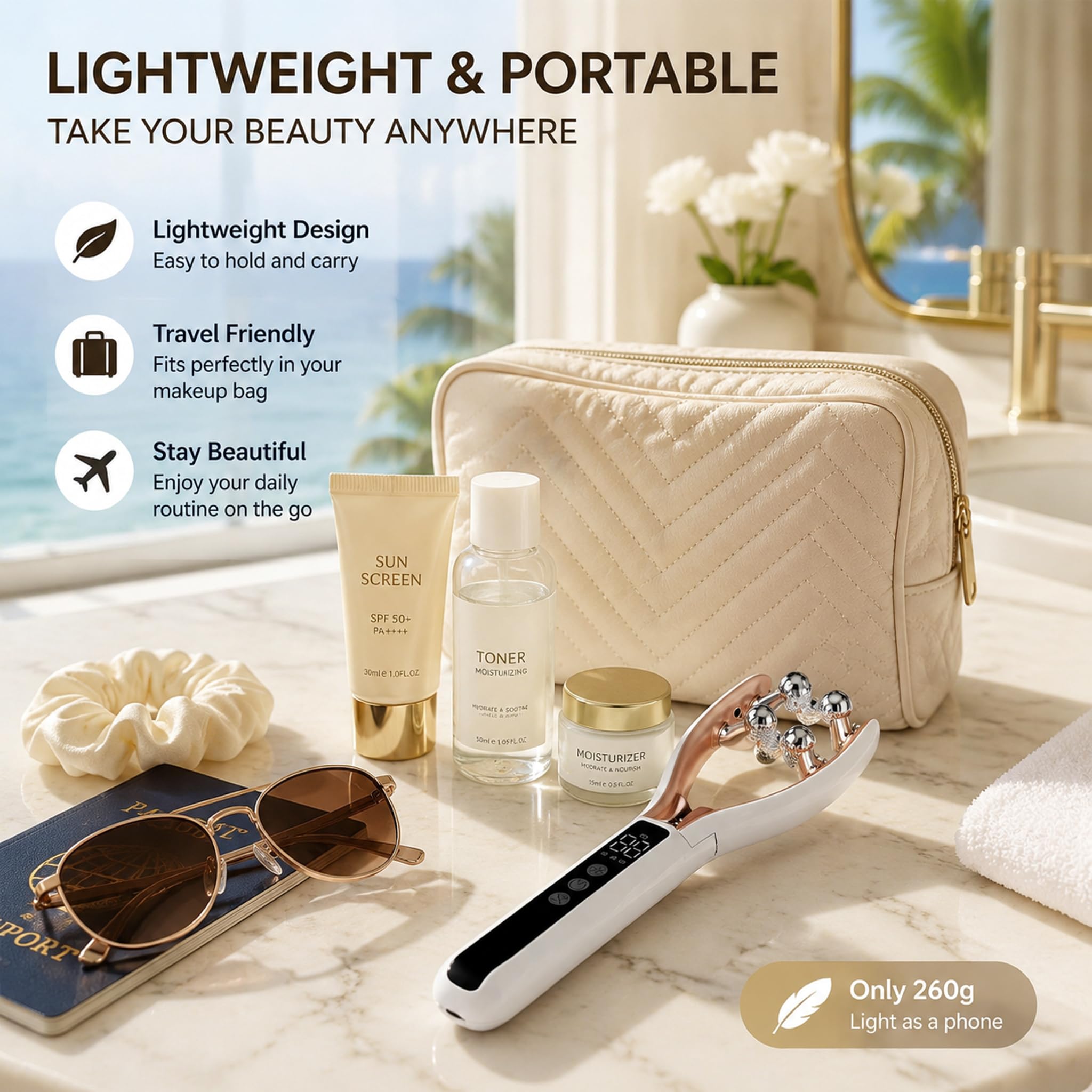 LumiSculpt Lymphatic Drainage Massager - 2026 New Heated Soothing Body Sculpting Tool, Facial Beauty Device, Lymphatic Contour Face Brush Face Roller for Home & Travel Use