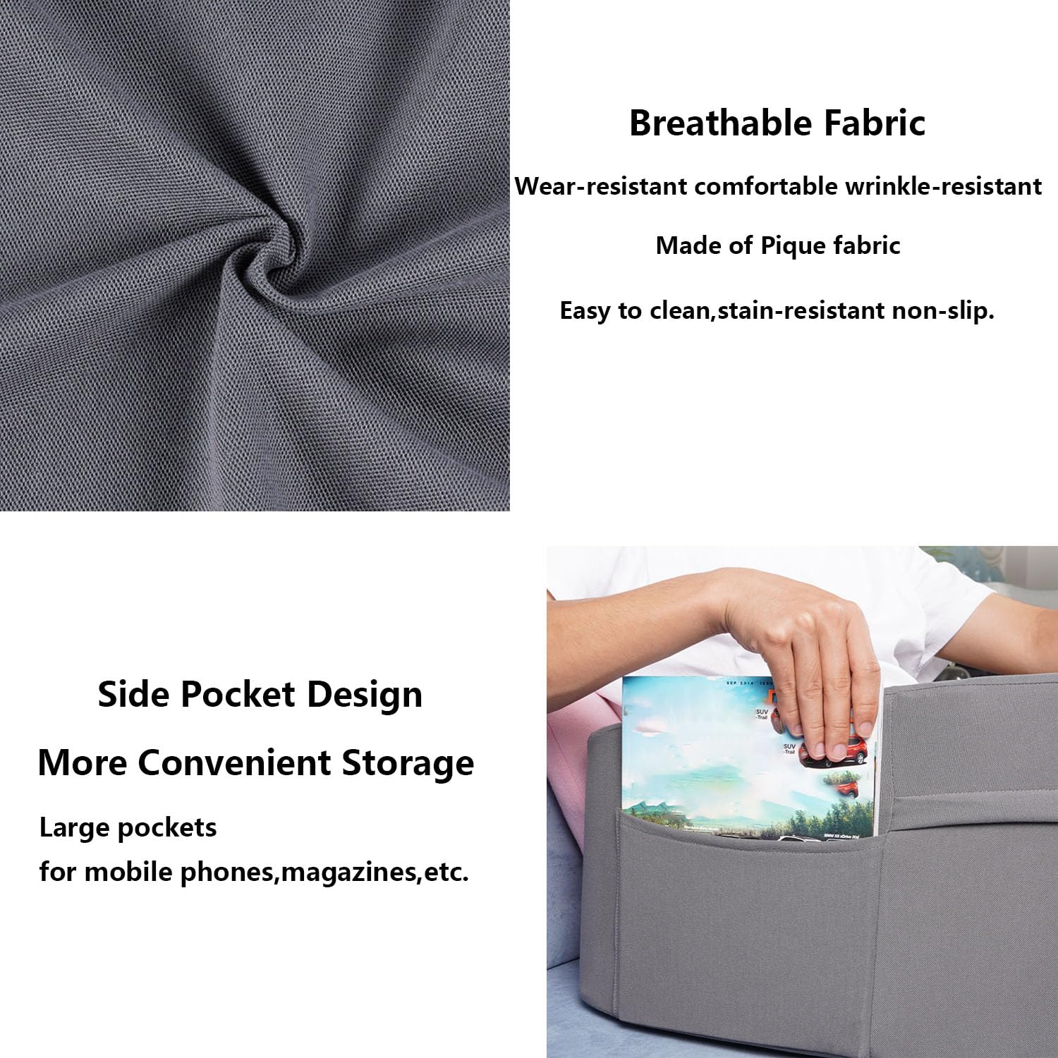 Cuscino Da Lettura,Cuscino Da Scrivania Extra Large Per Braccioli Per Leggere,Cuscino Per Ginocchia Da Lettura,Cuscino Da Gioco In Memory Foam Per Leggere,Lavorare,Giocare,A Letto,Sul Divano(Size:60*5