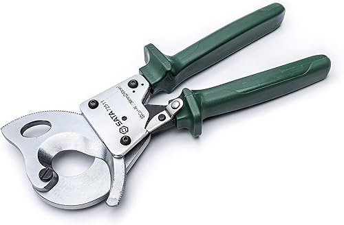 SATA Cortadores de cables de trinquete de 9.449 in, con mordazas de acero de aleación forjadas resistentes y asas ergonómicas antideslizantes verdes