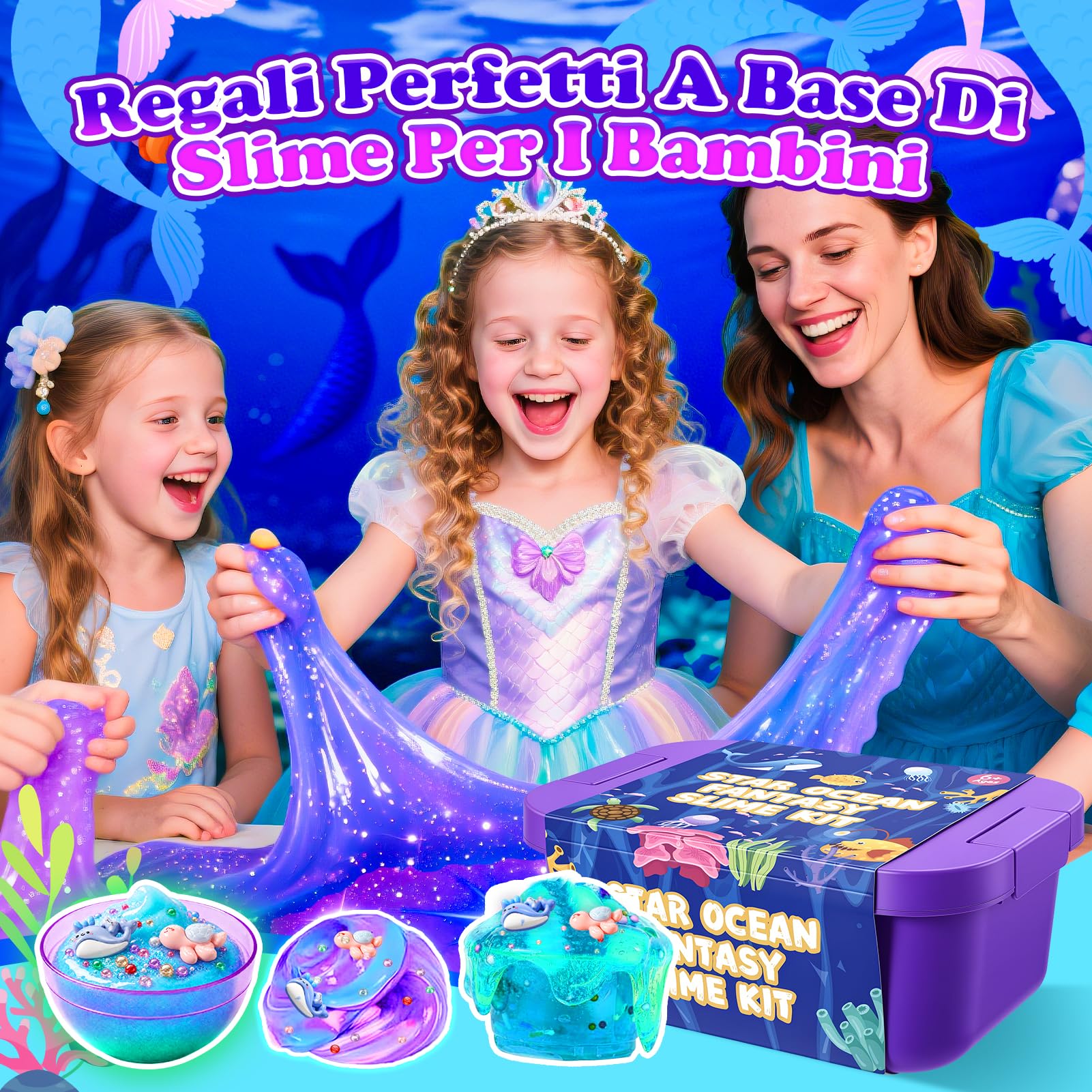 iKidiki Slime per Bambini 6 7 8 9 10 11 12 Anni, Oceano Galaxy Slime Kit Giochi Bambina 6-12 Anni Femmina DIY Slime Fluffy Regalo Bambina 6 7 8 9 10 11 12 Anni, Slime Set Regali di Festa