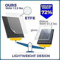 Vista 3 de VOLTSET Panel solar portátil de 100 vatios y 12 voltios con controlador de cargador impermeable de 10 A, cargador solar plegable de 100 W
