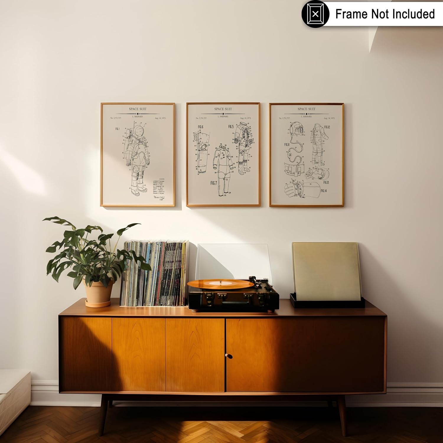 Poster Master 3-Piece Outer Space Blueprint Print - Space Exploration Patent Poster - Spaceship & Spacesuit Art - Technical Drawing Wall Design - Dorm or Office Decor - 8x10 UNFRAMED Wall Art