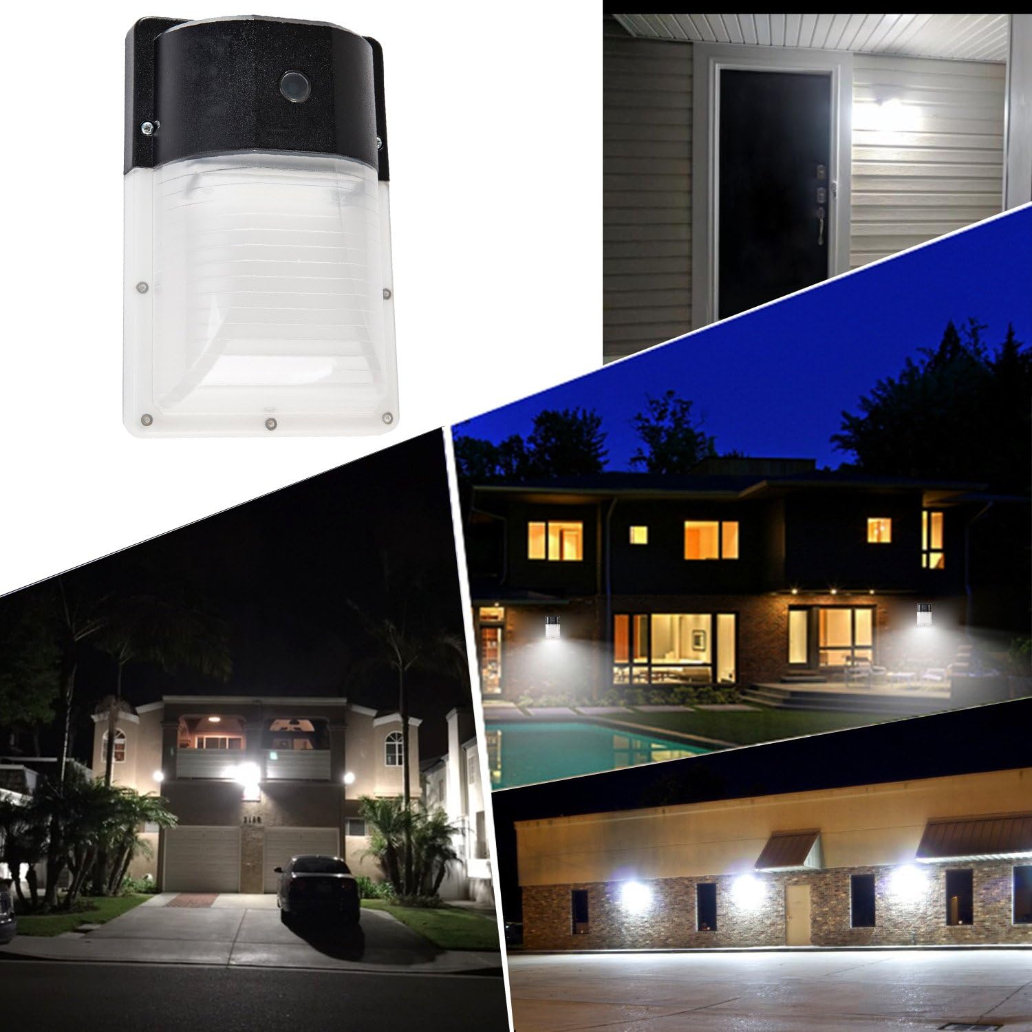 13W LED Wall Pack Light,Dusk to Dawn Led Outdoor Lighting 1600lm 5000K Daylight White, IP65 Rating,Outdoor Security Area Exterior Lights with DLC & ETL (13W photocell)