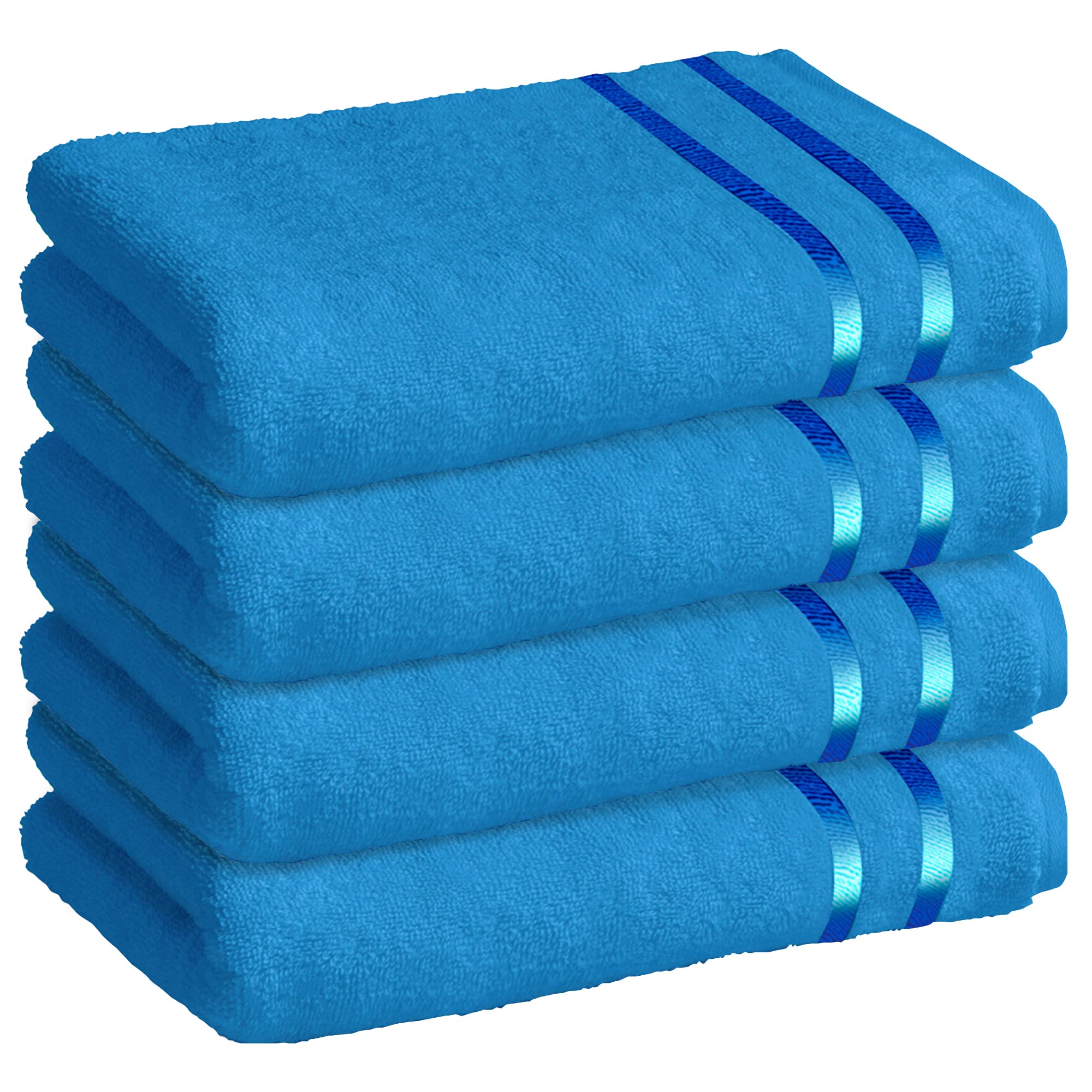 Blue Cotton Bath Towels - Soft & Absorbent -10