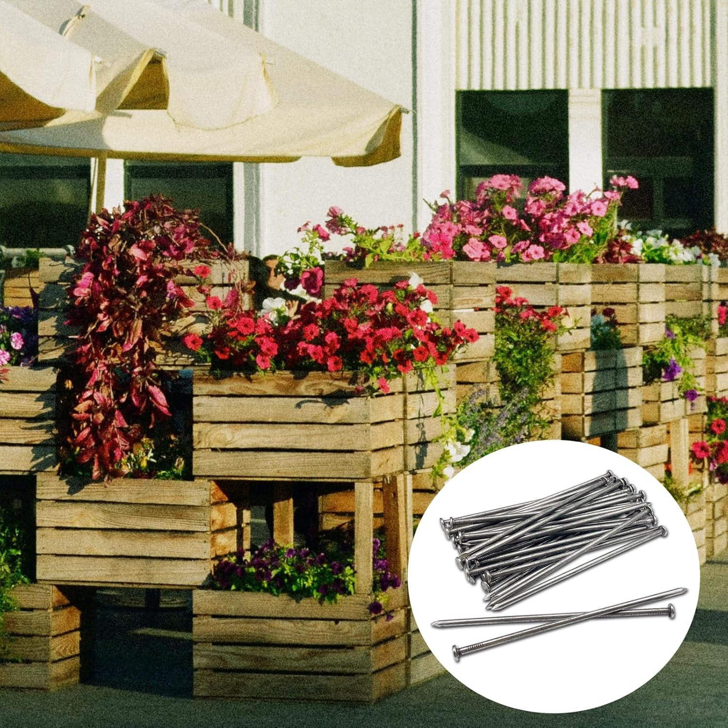 Metal Landscape Edging Stakes10 Inch 50 Pcs Heavy Duty Landscape Edging Anchoring Spikes, Timber Nail for Paver Edging, Weed Barrier, Camping Tent