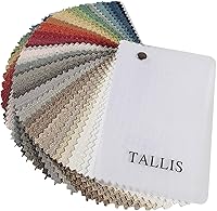 ChadMade Tallis Fabric Sample Booklet: 38 Colors Polyester Linen Blend Swatches, 15x10x5.5cm Midweight Samples for Curtain Matching