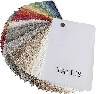ChadMade Tallis Fabric Sample Booklet: 38 Colors Polyester Linen Blend Swatches, 15x10x5.5cm Midweight Samples for Curtain Matching