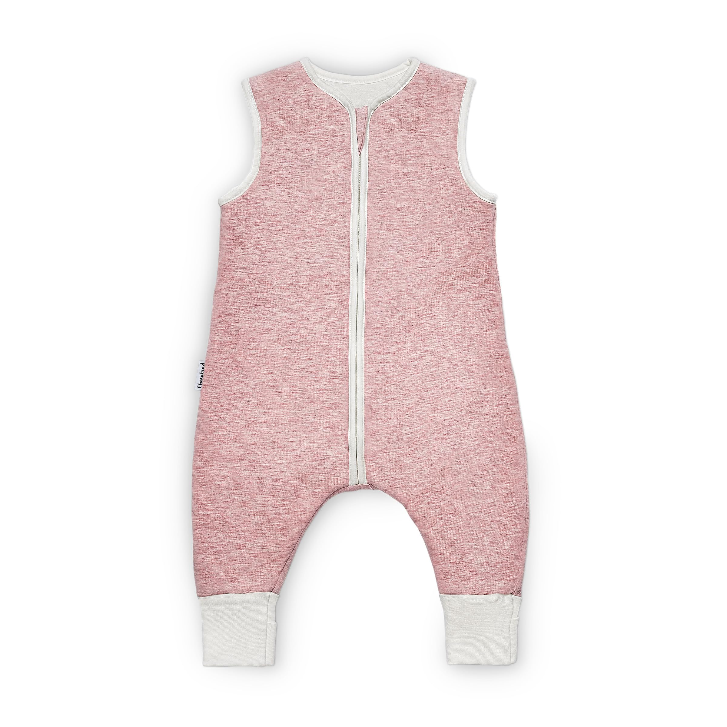 Ehrenkind® Ganzjahres-Schlafsack mit Füßen Wollfüllung | 100% Bio-Baumwolle mit 100% Wolle Füllung Baby-Schlafsack | OEKO-TEX | Rose Melange 90