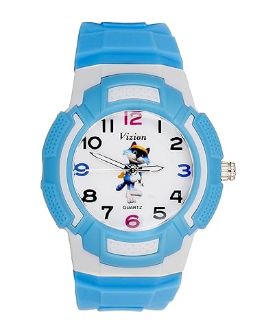 Vizion Analog Multi-Color Dial ( Toli-The Golfer Cat) Cartoon Character Blue Watch for Kids- 8565AQ-5-2