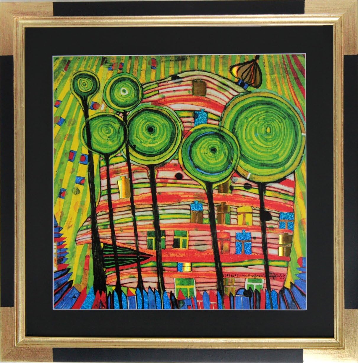 Hundertwasser Kunstdruck Mit Rahmen