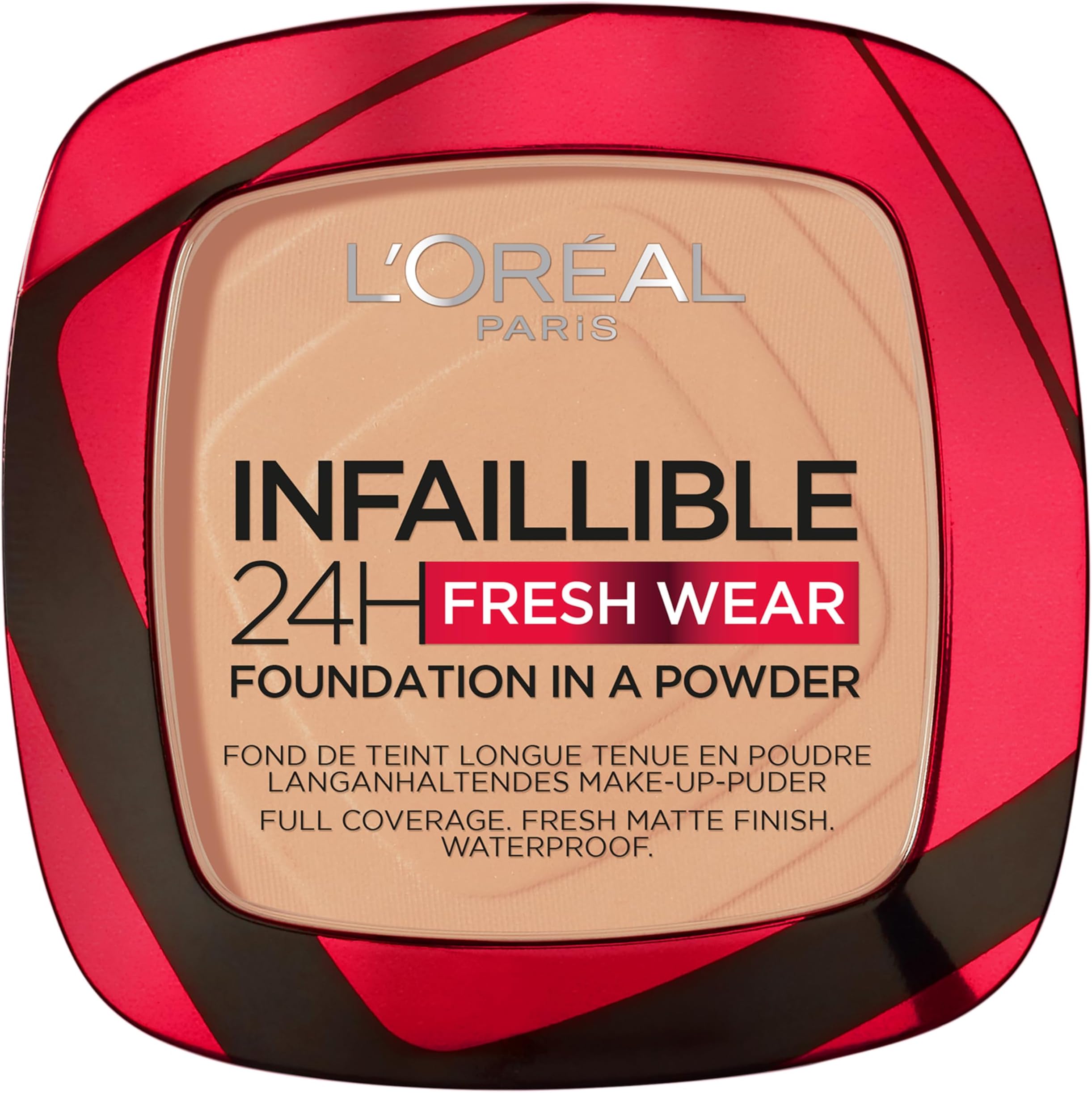 Infallible 24H Fresh Wear Foundation in a Powder, 245 Golden Honey, 9g | Waterproof, sweatproof & transferproof formulation | 24H long-lasting, unshakable foundation