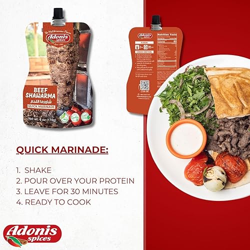 Miniatura 18 de Adonis - Adobo rápido de pollo Kebab, 6 oz (170 g), adobo de condimento líquido listo para usar