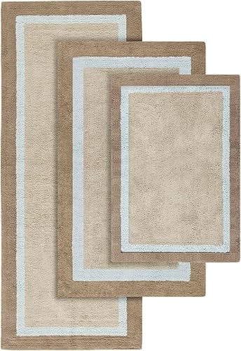 Miniatura 9 de Madison Park Amherst - Alfombras de baño 100 % algodón, ultra suaves, antideslizantes, absorbentes, de secado rápido, 20 x 30 pulgadas, color marrón