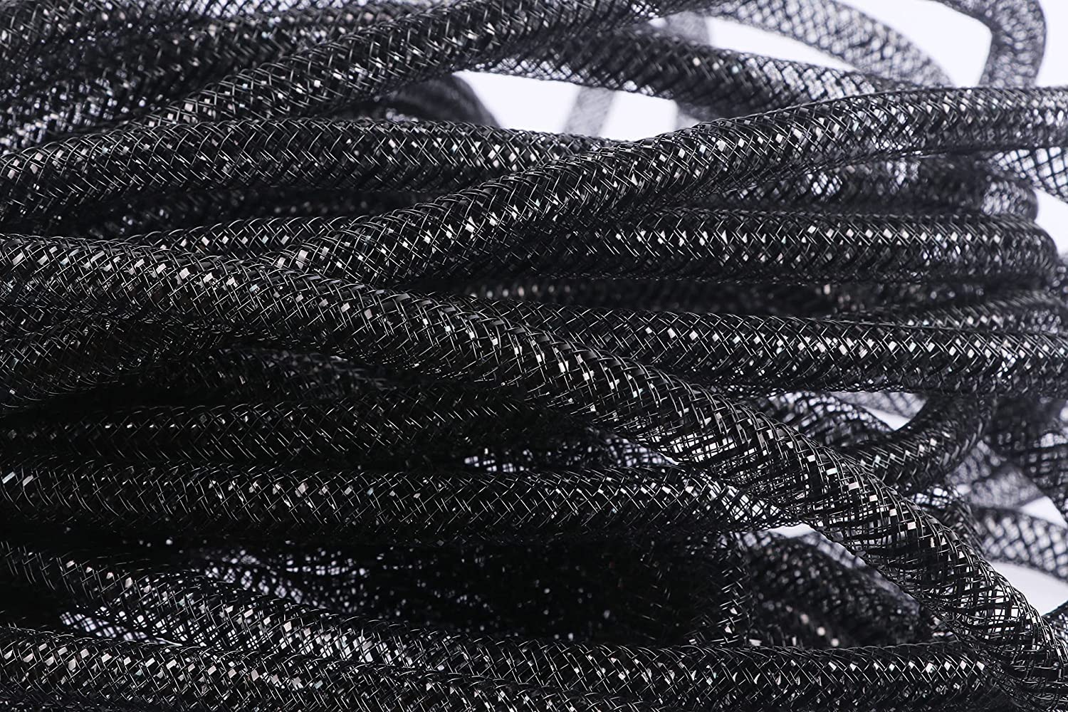 Fil métallique en maille flexible noir scintillant de 27,4 mètres