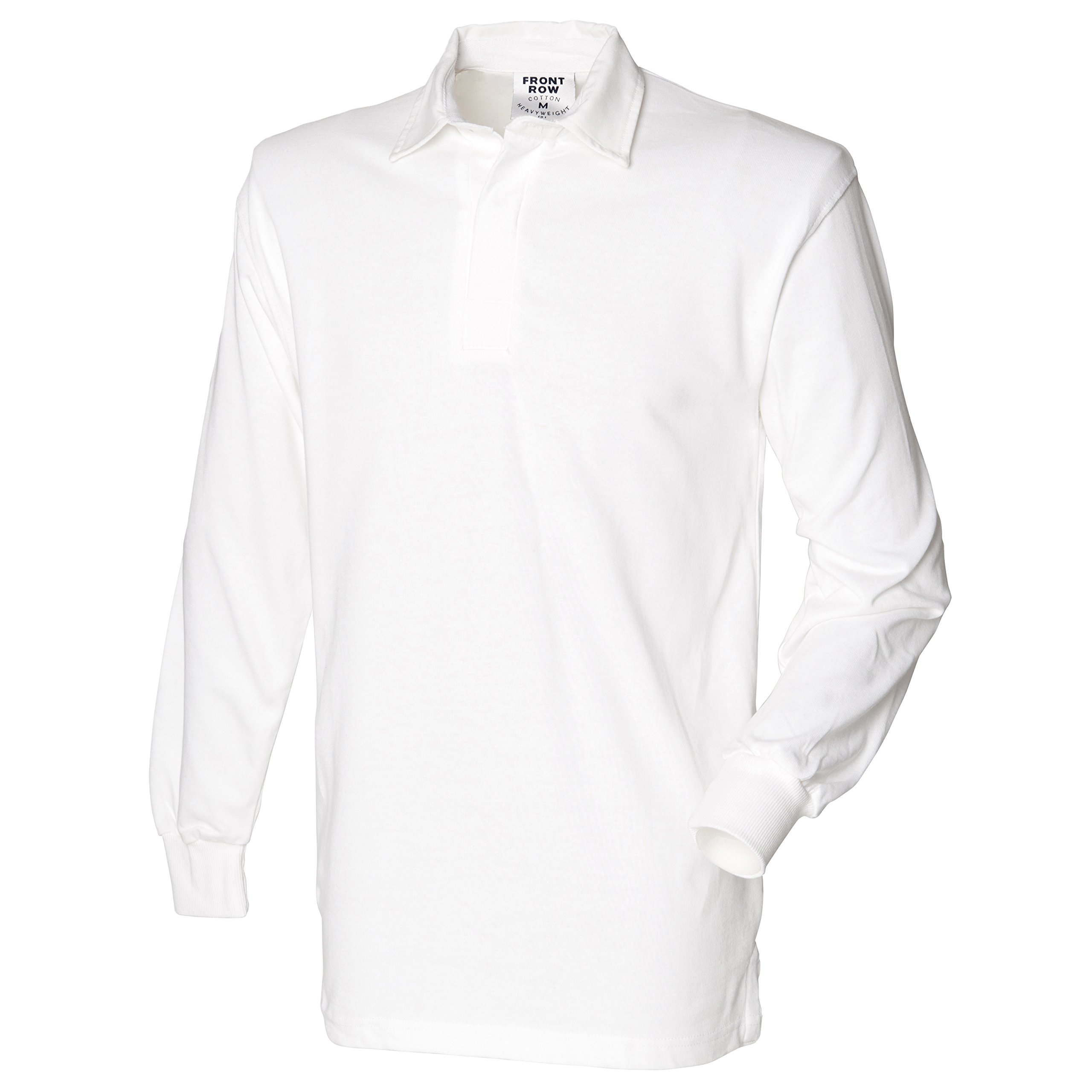 Front Row Men's White Long Sleeve Original Rugby Shirt Colour: Size:m