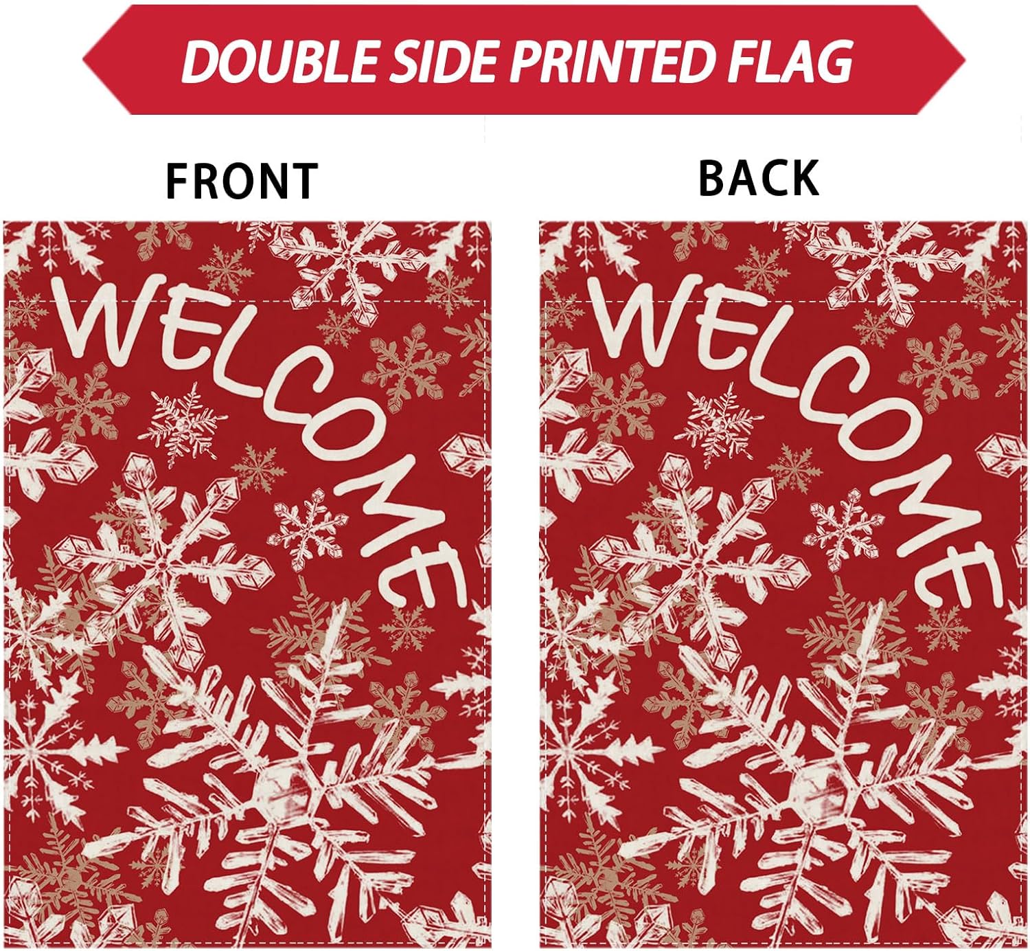 Welcome Winter Garden Flag Snowflakes Christmas Yard Flag 12x18 Inch Double Sided Small Mini Yard Outdoor Outside Holiday Xmas Party Decoration - Image 6