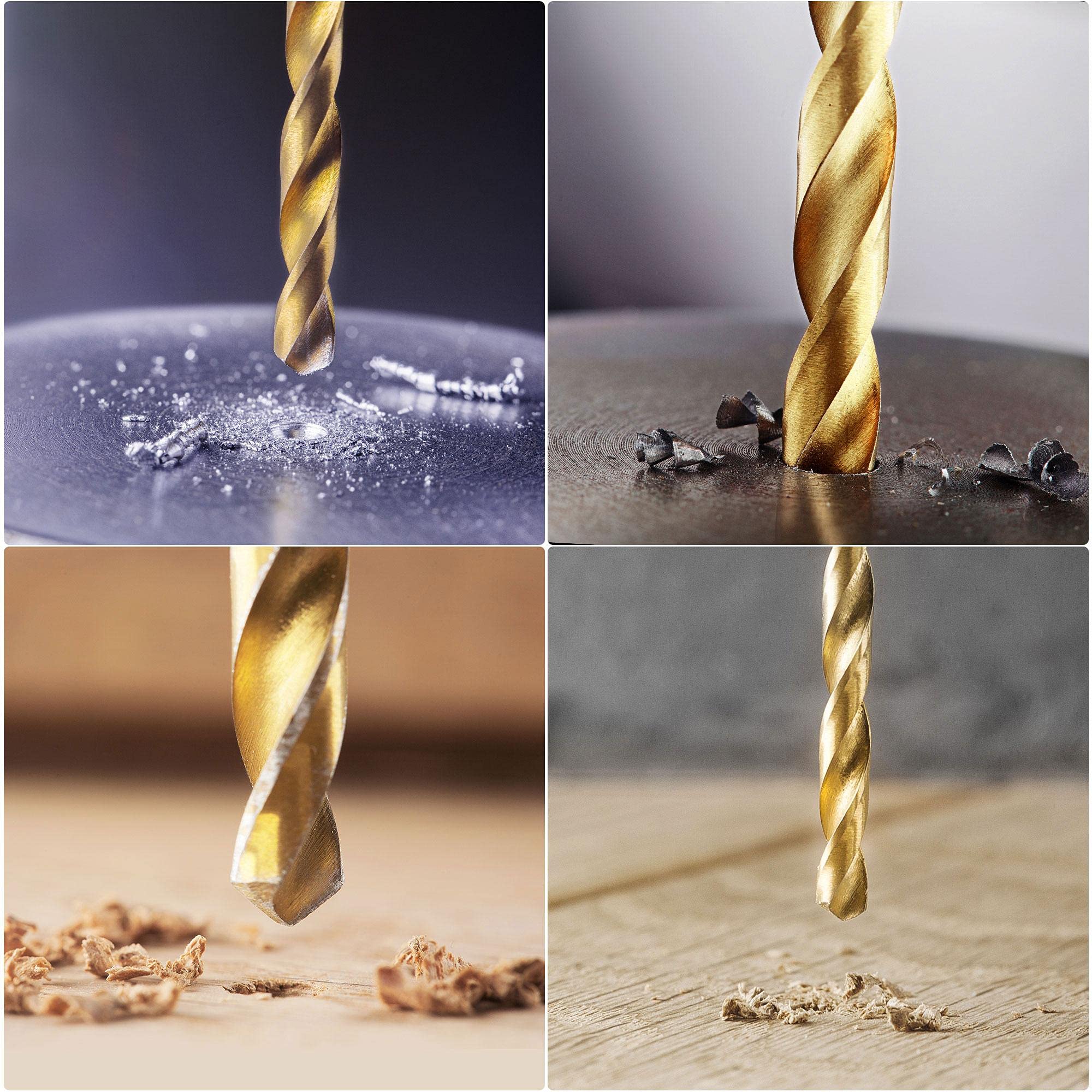 Produktbild von Uxcell Spiralbohrer 6mm HSS Gold-Titan - Für Edelstahl, Metall & Holz