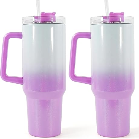 FECBK 40 oz Tumbler with Handle and Straw: A Refreshing Insulated Companion