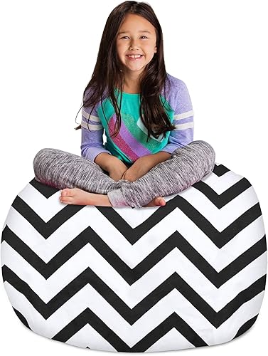 Miniatura 94 de Posh Funda de Silla Puf Rellenable para Almacenamiento de Animales de Peluche para Niños - Organizador de Juguetes Infantiles, Grande-38 - Lona