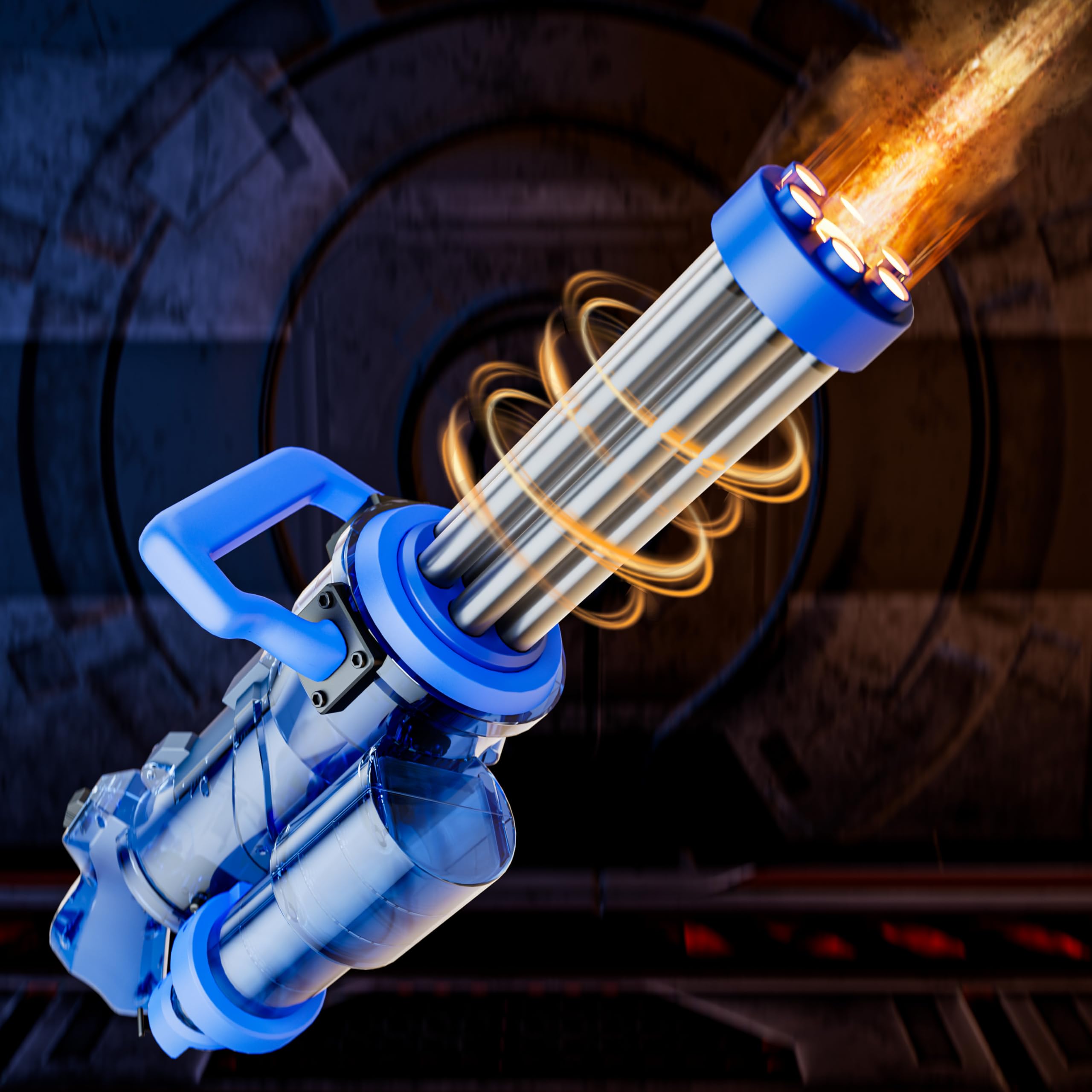 Gatling Electric Water Gun for Adults Kids Age 8-12, Powerful Automatic Squirt Gun, High Powered Shooting 200+ Times, 25-28 FT Long Range Auto Water Blaster, Outdoor Pool Toy Game(Blue)