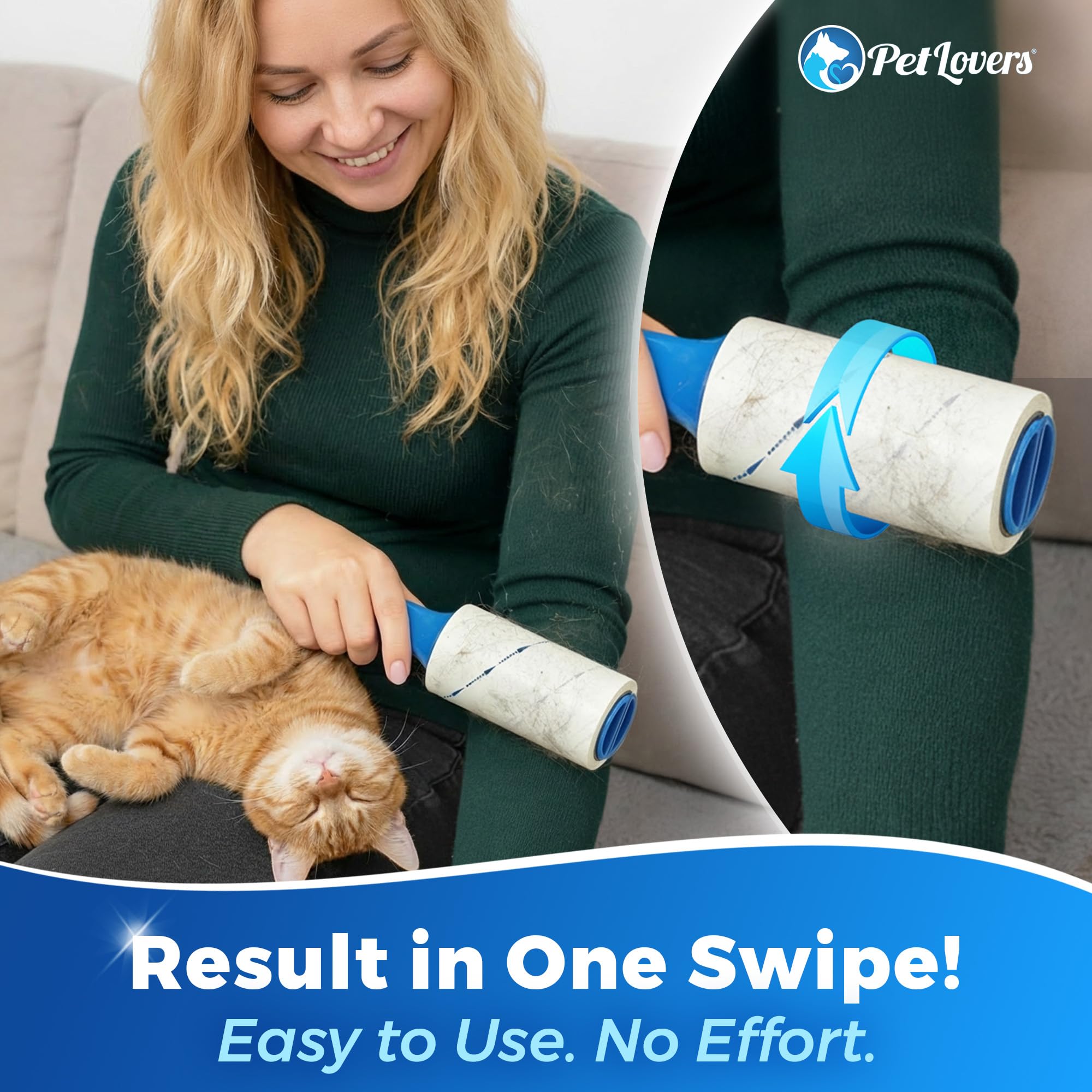 PetLovers Extra Sticky Lint Roller Value Set 270 Sheets for Pet Hair Removal and Clothes, Dog and Cat Lint Remover, 3 Pack - image 3