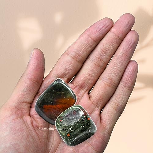 Miniatura 7 de Amazing Gemstone Cristales de Piedra de Sangre Africana y Piedras Curativas Pulidas - 1 oz Piedra de Sangre Africana, Piedras Curativas