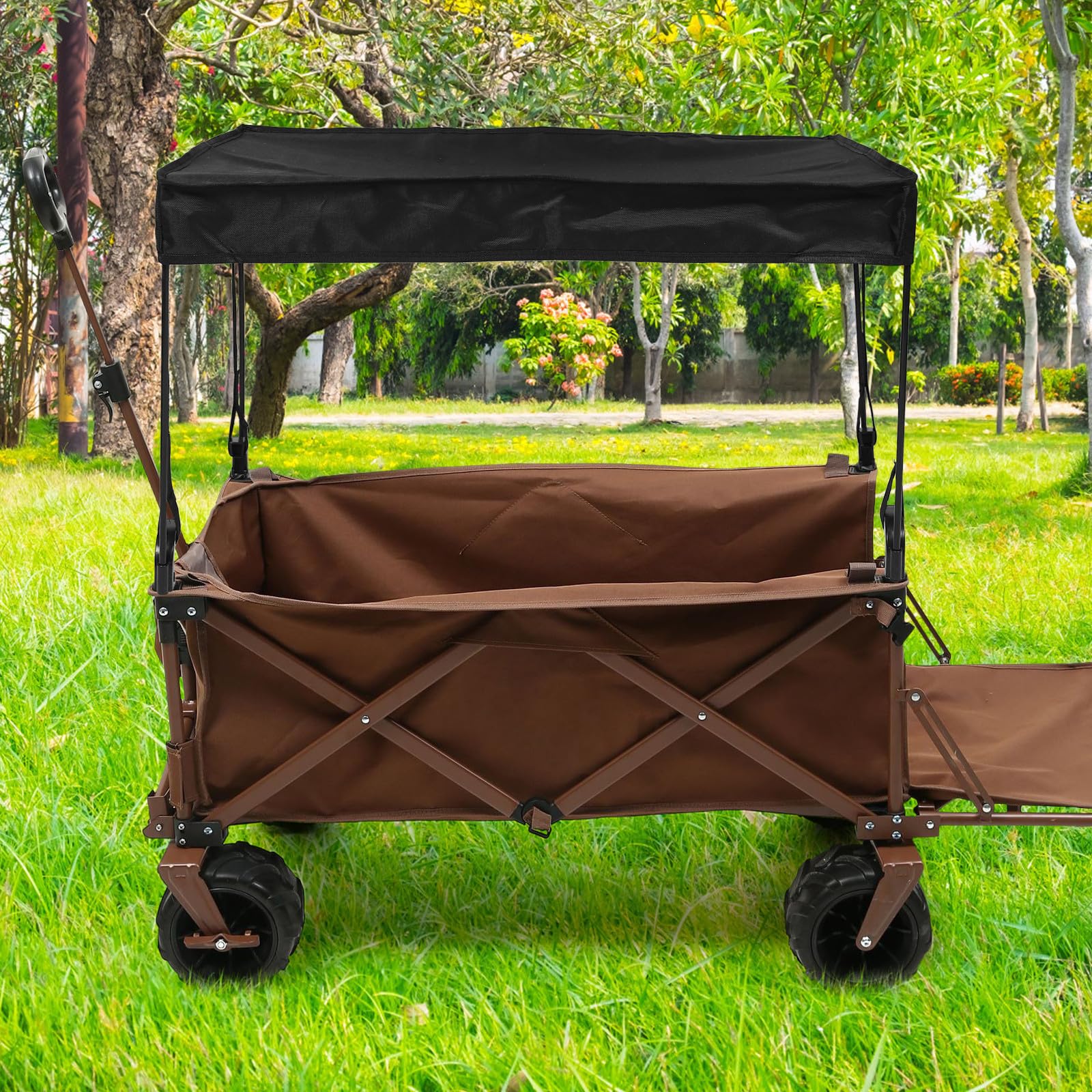 Toldo Plegable para Carrito de Camping Negro, Protección | Cubierta para Lluvia y Sol, Plástico y Tela, para Actividades al Aire Libre y Puestos de Mercado