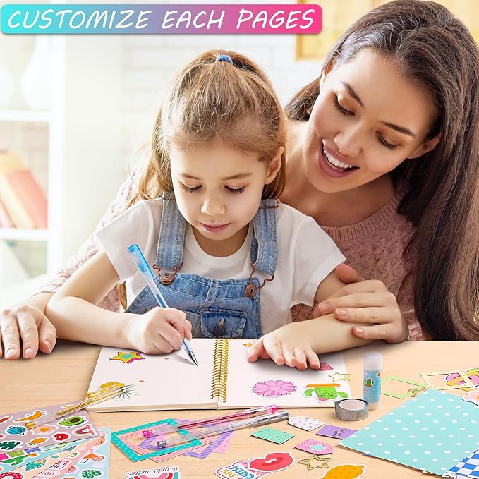Kit de Diario DIY para Niñas Juego de Scrapbook y Accesorios de Papelería miniatura 7