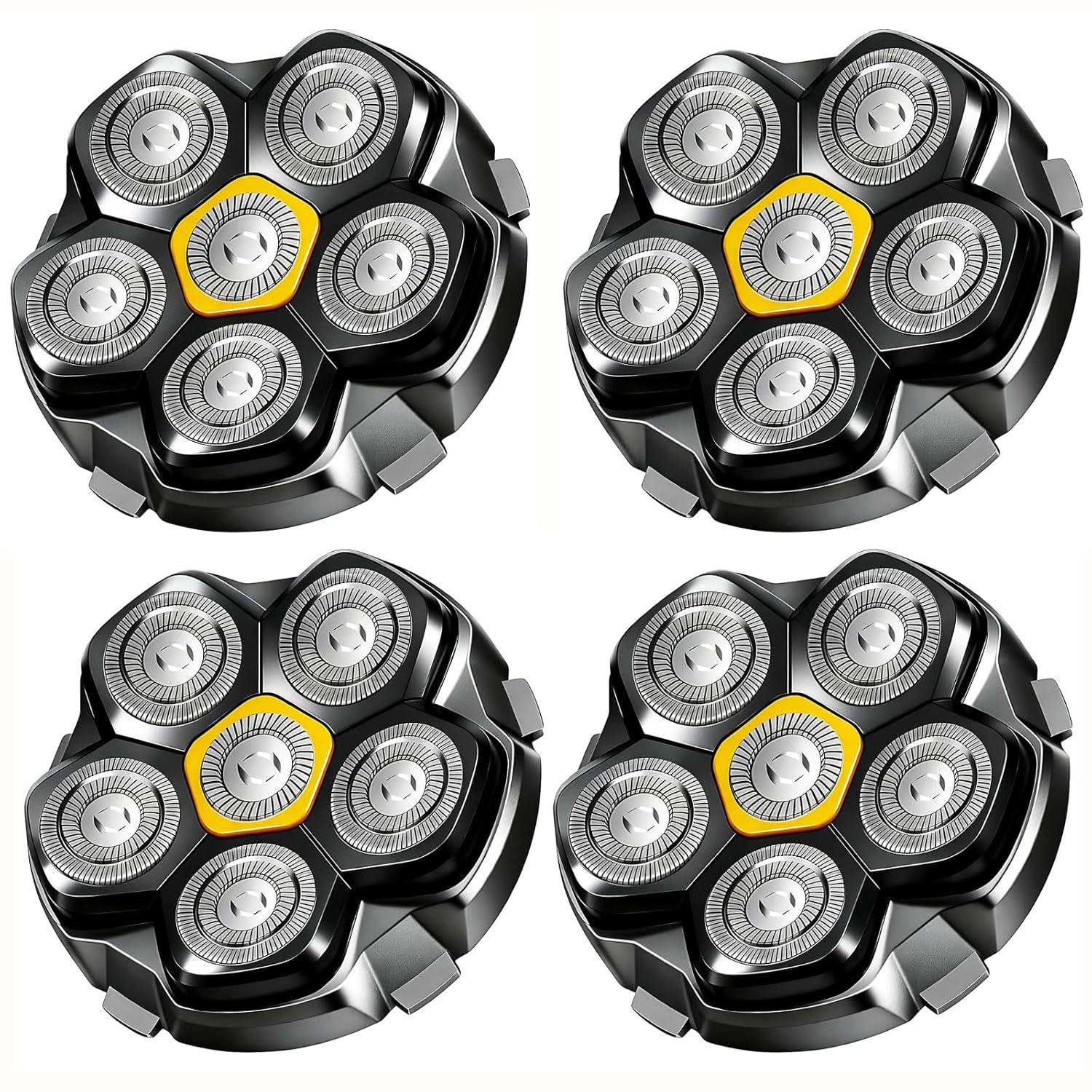 6 Blade Magnetic Replacement Shaving Heads Compatible with 6D Blade Head Compatible with Head Shavers for Bald Men,4 Pack Travel Size