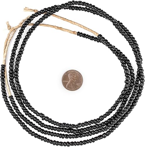 Miniatura 10 de TheBeadChest Cuentas de vidrio verde Ghana (2 hebras), cuentas de vidrio de Ghana - The Bead Chest