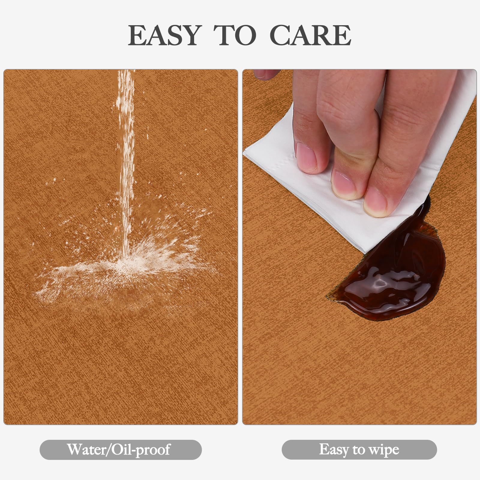 Juego de 4 manteles individuales de piel sintética resistentes al calor, impermeables, a prueba de aceite, fáciles de limpiar, para cocina, comedor, fiesta, vacaciones, color naranja