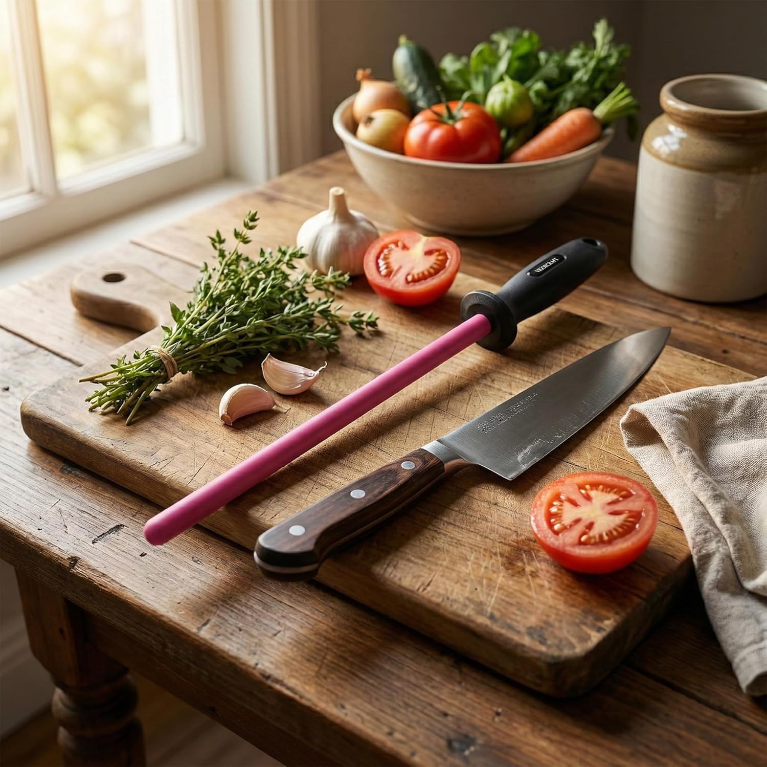 Ruby Sharpener Rod: Durable Knife Sharpener, Harder Than Steel Honing Rod, Japan Product