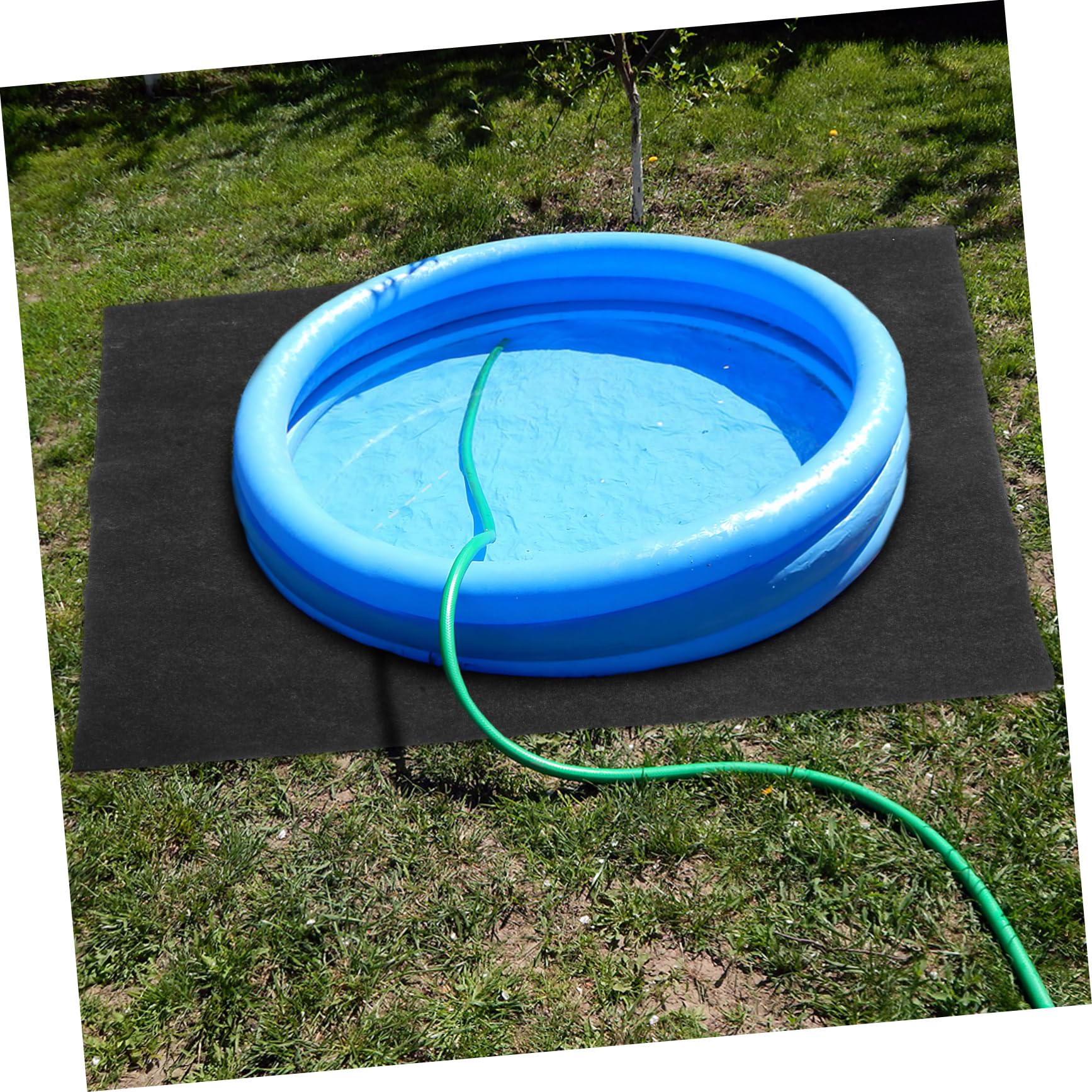 Tapis de Spa Extérieur Noir 1 PC en Feutre et PE pour Sol