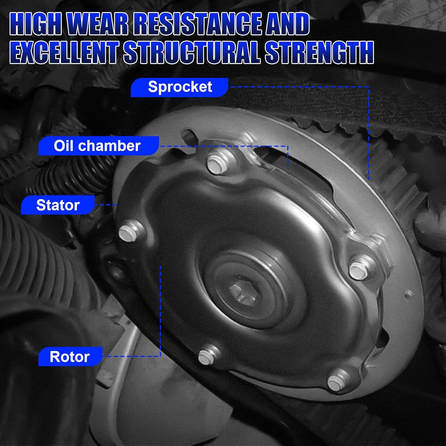 Engine Timing Intake & Exhaust Camshaft Sprocket Cam Phaser, For Hyundai Elantra Kona Veloster, For Kia Forte Forte5 Soul 2017-2020 2.0L, Replace# 243702E020 243502E700