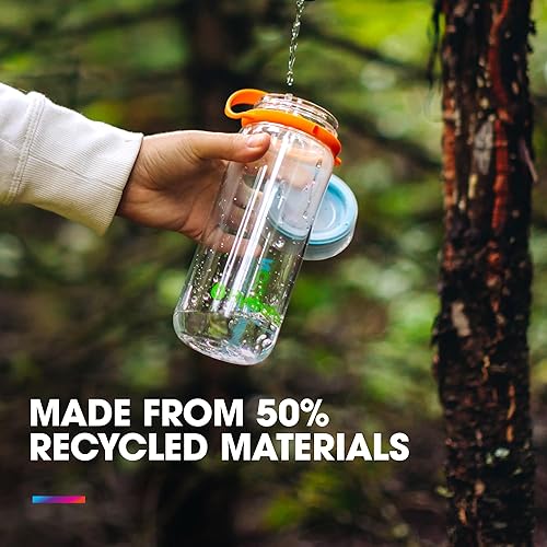 Miniatura 4 de HydraPak RECON - Botella de agua de plástico 50% reciclado, respetuosa con el medio ambiente y sin BPA, tapa giratoria de flujo suave, fácil de