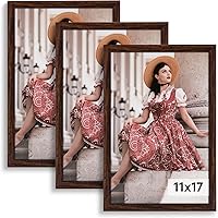 Vista 131 de Dark Brown 12x18 Frame Set of 3 - Rustic Woodgrain 12 x 18 Poster Frame with Plexiglass for Wall Gallery Display, 12x18 Picture Frame for Puzzles