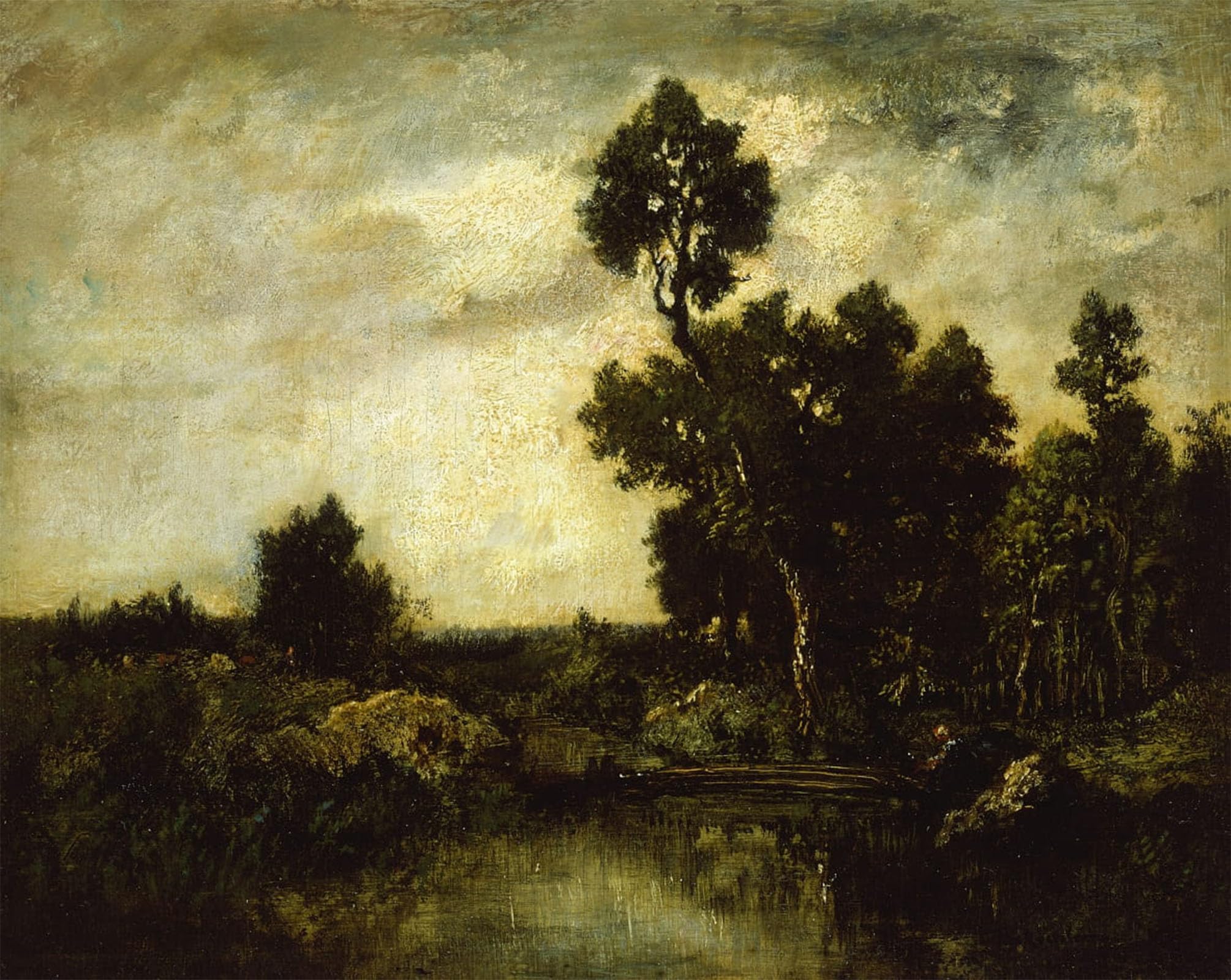 ARTXLXXBN Famous Print Painting Colorful Art Print Landscape by Theodore Rousseau Canvas Art Decorations for Home Decor 60x90cm