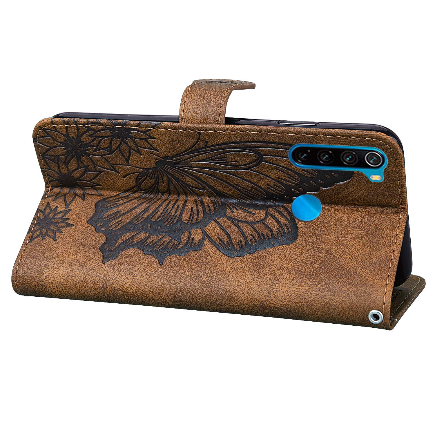 QiongniAN Cover per Xiaomi Redmi Note 8,Custodia in Pelle Custodia per Xiaomi Redmi Note 8 M1908C3JE M1908C3JH M1908C3JG Custodia Cover Case Brown