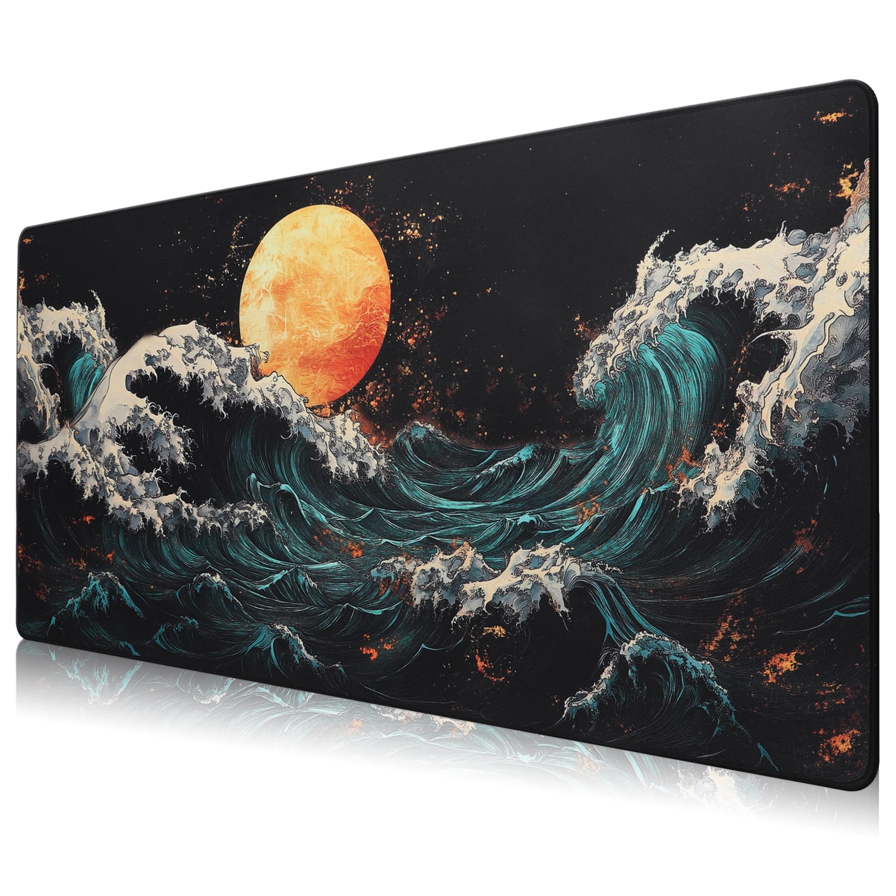 HIHUHEN Mouse mat/Large Mouse Pad 600x300x3 mm | XL mousepad | desk mat/Gaming Mouse pad | improved precision and speed | rubber base for stable grip on smooth surfaces | table pad(60x30 Black) — view 9
