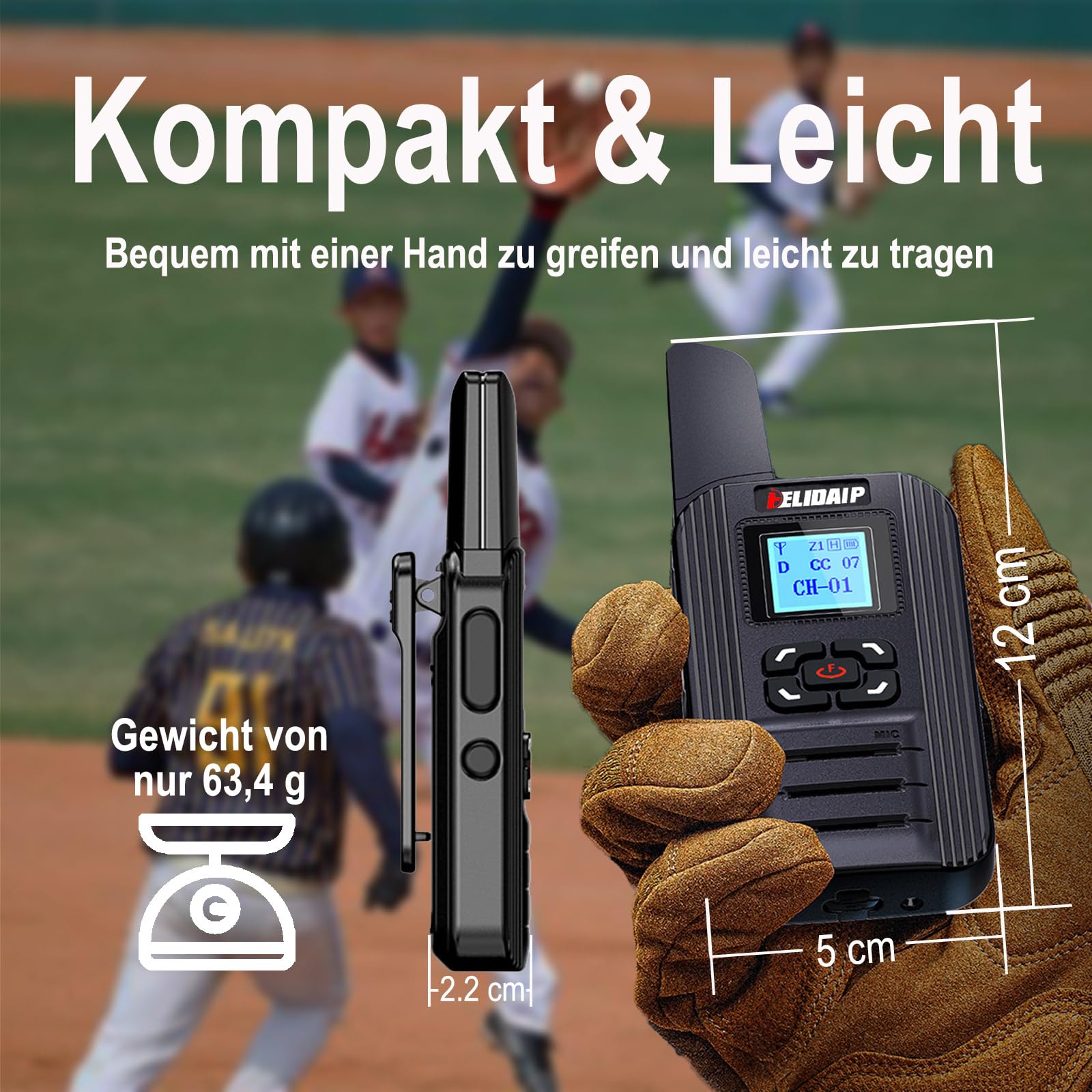 F-711 Mini Walkie Talkies DMR Digital Analog Funkgerät Aufladbar | USB-C 2000mAh Wiederaufladbarer Tragbare Funkgeräte für Restaurant Event Sicherheitsdienst Wanderabenteuer Outdoor, 1 Paar