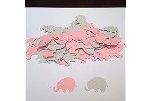 100 Pieces Pink Elephant Confetti Baby Shower Decorations