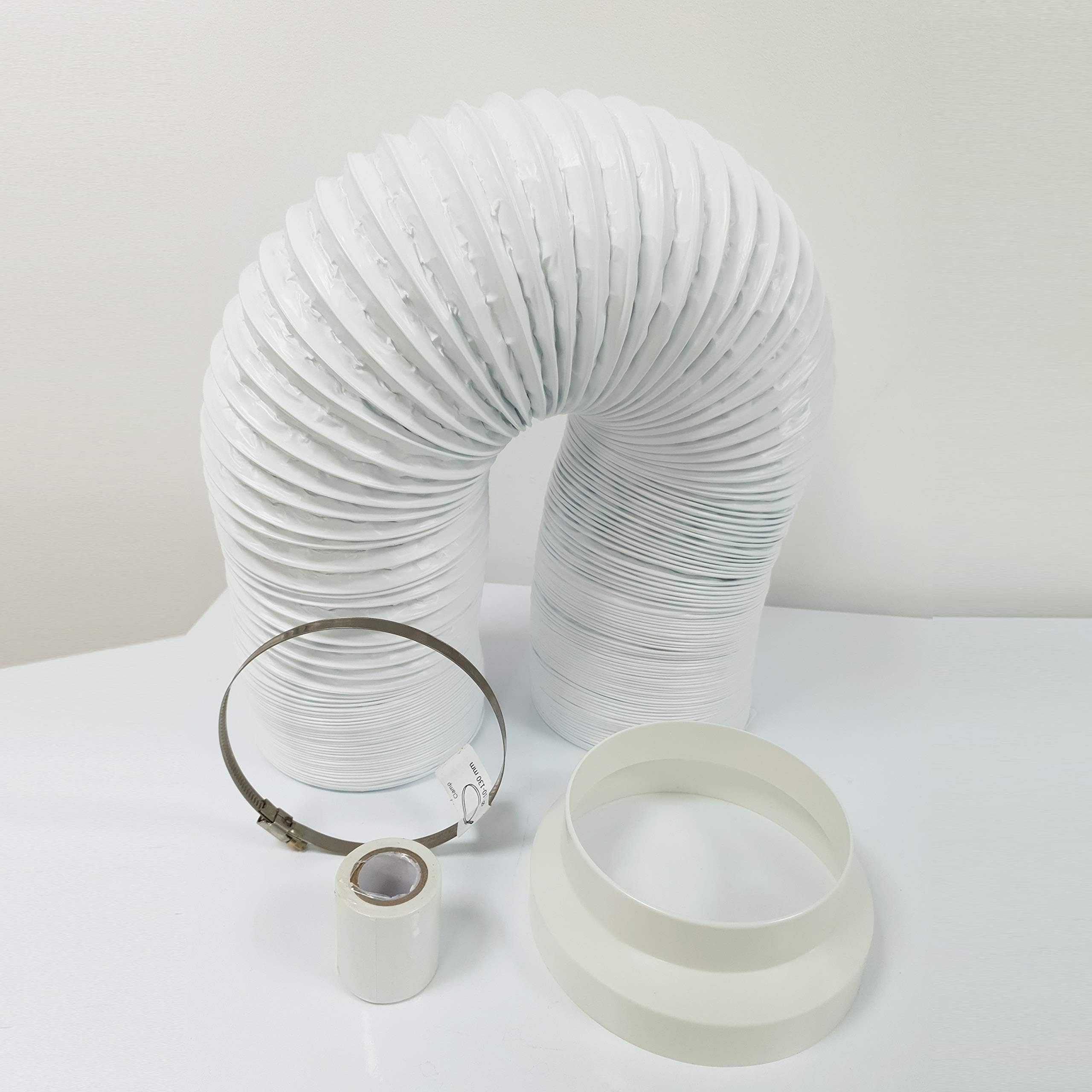 1 Piece 6M White PVC Portable Air Conditioner Hose Extender 6" ID 7.2" OD 0.1" Wall Thickness 20ft Length