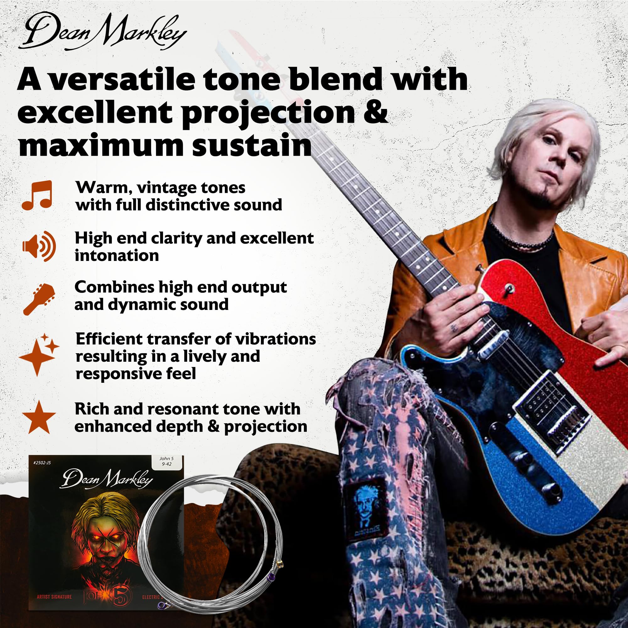 Dean Markley 09-42 John 5 signature set : Amazon.in: Musical