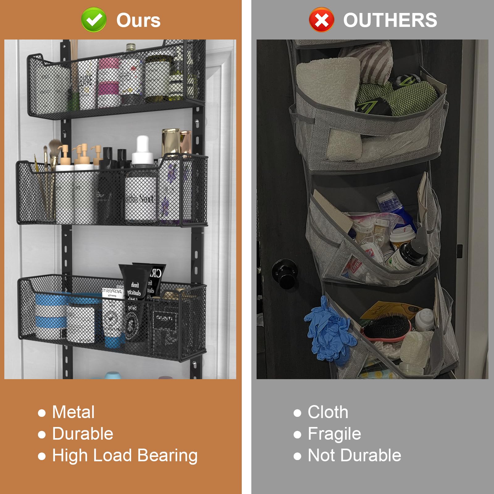 Deur Organizer Zwart VyGrow Over-de-deur Organizer - 5 Verstelbare Manden Kapstok - Zwart Metaal - Opbergoplossing Voor Slaapkamer, Badkamer & Keuken Over De Deur Organizer Deur Organizer Zwart VyGrow Over-de-deur Organizer - 5 Verstelbare Manden Kapstok - Zwart Metaal - Opbergoplossing Voor Slaapkamer, Badkamer & Keuken Over De Deur Organizer