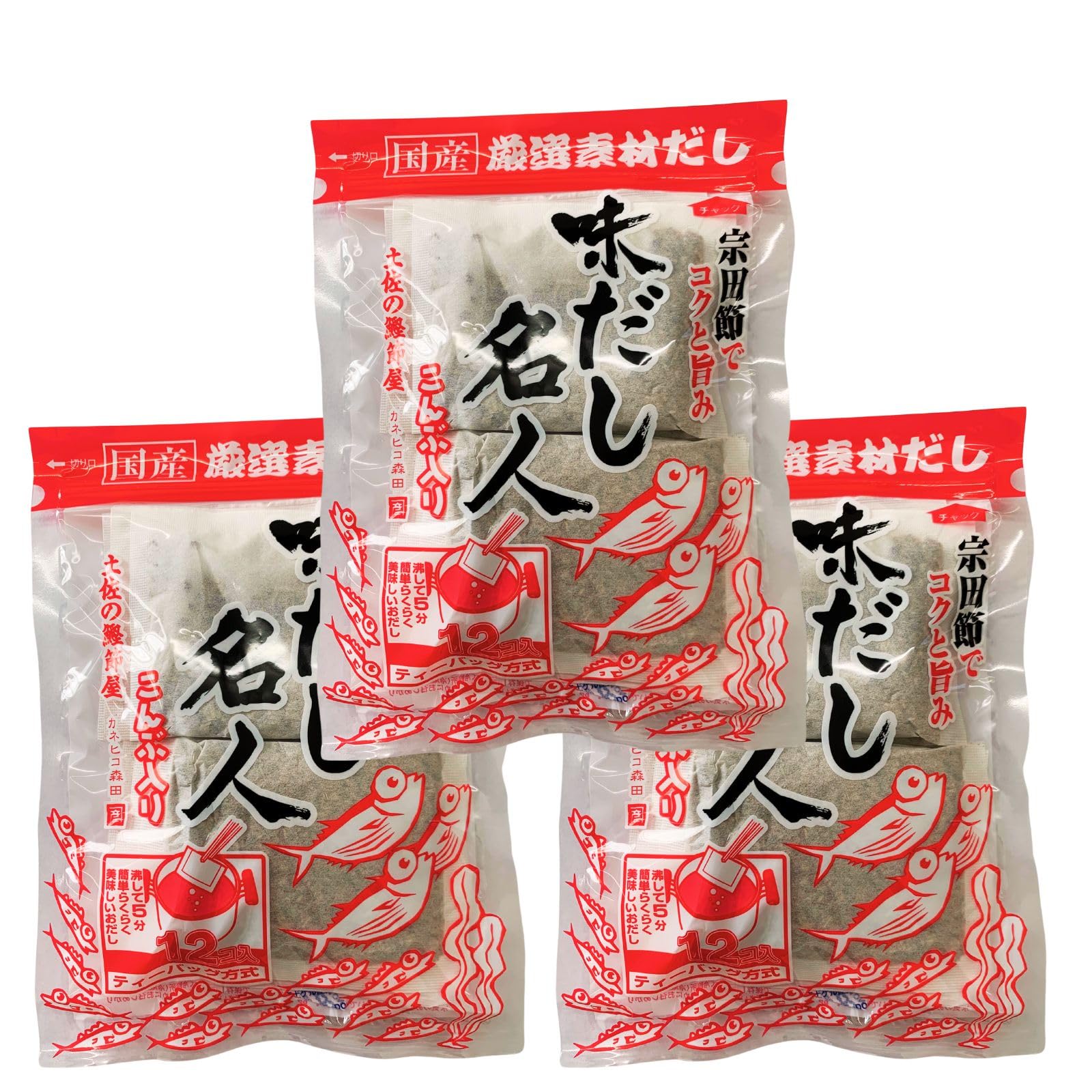 Amazon.co.jp: 森田鰹節 味だし名人 昆布入り 10g×12袋×3袋 保存料